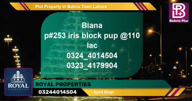 Residential Plot for Sale in Bahria Town, Lahore - (BP-83668)
