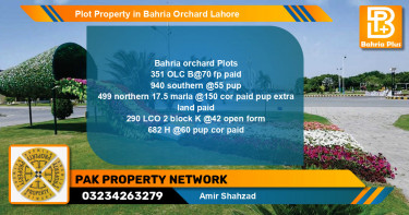 Residential Plot for Sale in Bahria Orchard, Lahore - (BP-83702)