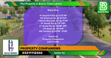 Residential Plot for Sale in Bahria Town, Lahore - (BP-83738)