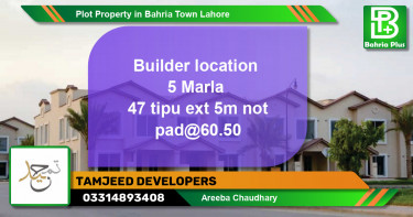 Residential Plot for Sale in Bahria Town, Lahore - (BP-83806)