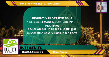 Residential Plot for Sale in Bahria Town, Lahore - (BP-83824)