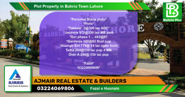 Residential Plot for Sale in Bahria Town, Lahore - (BP-83825)