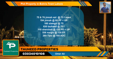 Residential Plot for Sale in Bahria Town, Lahore - (BP-83855)