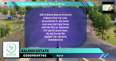 Residential Plot for Sale in Bahria Town, Lahore - (BP-83860)