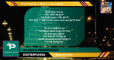 Residential Plot for Sale in Bahria Town, Lahore - (BP-83869)