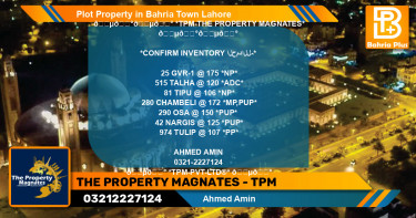 Residential Plot for Sale in Bahria Town, Lahore - (BP-83882)
