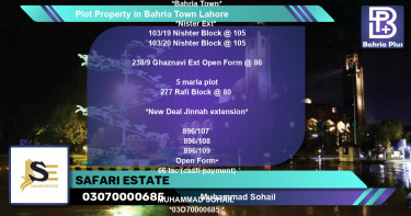 Residential Plot for Sale in Bahria Town, Lahore - (BP-83897)