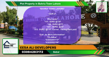 Residential Plot for Sale in Bahria Town, Lahore - (BP-83898)
