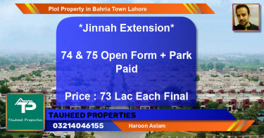 Residential Plot for Sale in Bahria Town, Lahore - (BP-83912)