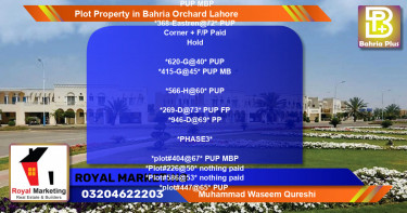 Residential Plot for Sale in Bahria Orchard, Lahore - (BP-83913)