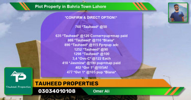 Residential Plot for Sale in Bahria Town, Lahore - (BP-83948)