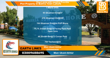 Residential Plot for Sale in Bahria Town, Lahore - (BP-83989)