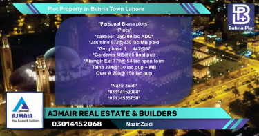 Residential Plot for Sale in Bahria Town, Lahore - (BP-84085)
