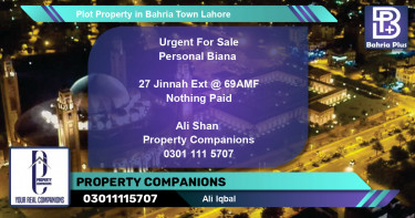 Residential Plot for Sale in Bahria Town, Lahore - (BP-84109)
