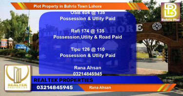 Residential Plot for Sale in Bahria Town, Lahore - (BP-84139)