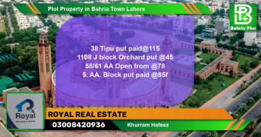 Residential Plot for Sale in Bahria Town, Lahore - (BP-84181)