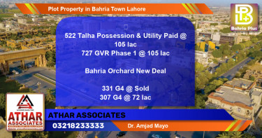 Residential Plot for Sale in Bahria Town, Lahore - (BP-84210)