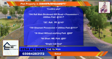 Residential Plot for Sale in Bahria Town, Lahore - (BP-84213)