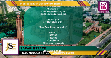 Residential Plot for Sale in Bahria Town, Lahore - (BP-84215)