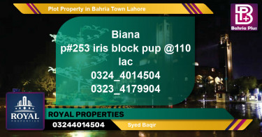 Residential Plot for Sale in Bahria Town, Lahore - (BP-84243)