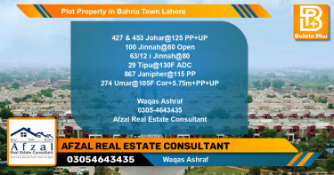 Residential Plot for Sale in Bahria Town, Lahore - (BP-84271)