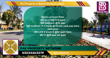 Residential Plot for Sale in Bahria Orchard, Lahore - (BP-84307)