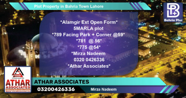 Residential Plot for Sale in Bahria Town, Lahore - (BP-84425)