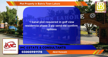 Residential Plot for Sale in Bahria Town, Lahore - (BP-84442)