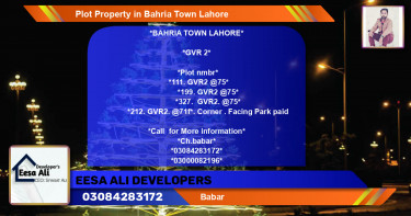 Residential Plot for Sale in Bahria Town, Lahore - (BP-84452)