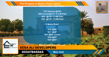 Residential Plot for Sale in Bahria Town, Lahore - (BP-84456)
