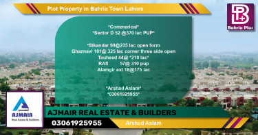 Residential Plot for Sale in Bahria Town, Lahore - (BP-84470)