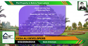 Residential Plot for Sale in Bahria Town, Lahore - (BP-84527)