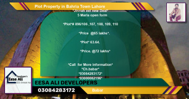 Residential Plot for Sale in Bahria Town, Lahore - (BP-84536)