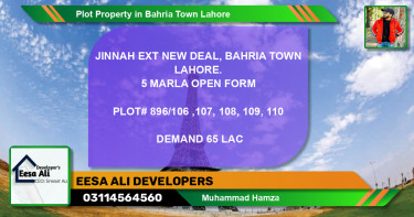 Residential Plot for Sale in Bahria Town, Lahore - (BP-84541)