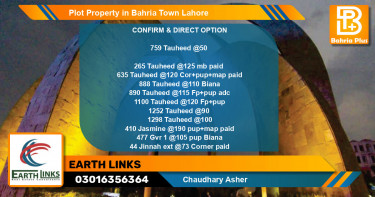 Residential Plot for Sale in Bahria Town, Lahore - (BP-84551)