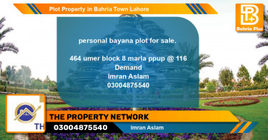 Residential Plot for Sale in Bahria Town, Lahore - (BP-84565)