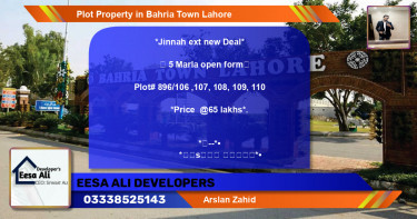 Residential Plot for Sale in Bahria Town, Lahore - (BP-84651)