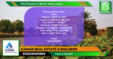 Residential Plot for Sale in Bahria Town, Lahore - (BP-84655)