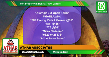 Residential Plot for Sale in Bahria Town, Lahore - (BP-84660)
