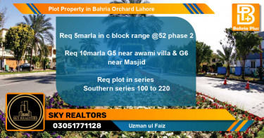Residential Plot for Sale in Bahria Orchard, Lahore - (BP-84709)