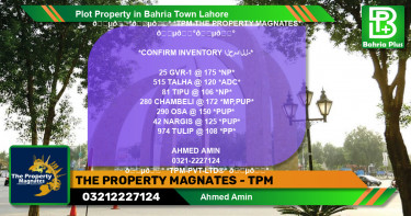 Residential Plot for Sale in Bahria Town, Lahore - (BP-84724)