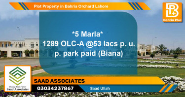 Residential Plot for Sale in Bahria Orchard, Lahore - (BP-84770)