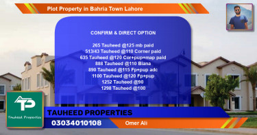 Residential Plot for Sale in Bahria Town, Lahore - (BP-84794)