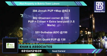 Residential Plot for Sale in Bahria Town, Lahore - (BP-84800)