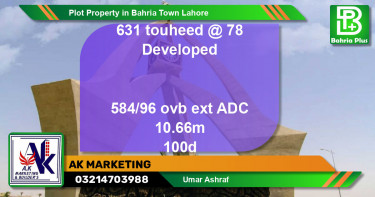 Residential Plot for Sale in Bahria Town, Lahore - (BP-84830)