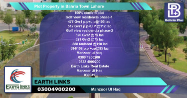 Residential Plot for Sale in Bahria Town, Lahore - (BP-84919)