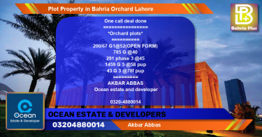 Residential Plot for Sale in Bahria Orchard, Lahore - (BP-84964)