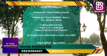 Residential Plot for Sale in Bahria Town, Lahore - (BP-85011)