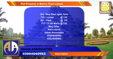 Residential Plot for Sale in Bahria Town, Lahore - (BP-85029)
