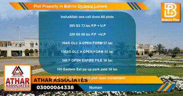 Residential Plot for Sale in Bahria Orchard, Lahore - (BP-85031)